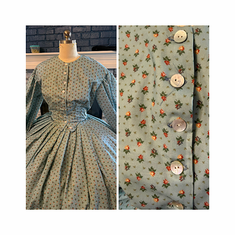 Beautiful Blue Floral Civil War Dress 36