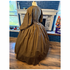 Beautiful Brown with Ivory Reproduction Floral Civil War Dress 52