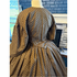 Beautiful Brown with Ivory Reproduction Floral Civil War Dress 56