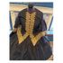Black Historical print with Wheat Venice Lace Civil War Better Day Dress 42