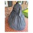 Black Tonal Vines Civil War Simple Day Dress or Mourning Gown 28
