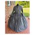 Black Tonal Vines Civil War Simple Day Dress or Mourning Gown 28