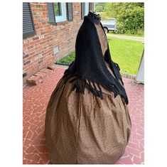 Black Wool Blend Victorian Shawl 6