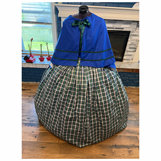 Blue and Green Tartan Plaid 3 Piece Cape Set