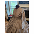 Classic Brown Stripe Simple Day or Camp Civil War Dress 28