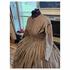 Classic Brown Stripe Simple Day or Camp Civil War Dress 30