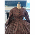 Dark Brown Floral Reproduction Civil War Dress 30