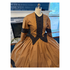 Dark Gold Reproduction with Brown Cotton Crochet Lace 26