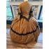 Dark Gold Reproduction with Brown Cotton Crochet Lace 26