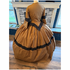 Dark Gold Reproduction with Brown Cotton Crochet Lace 26