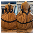 Dark Gold Reproduction with Brown Cotton Crochet Lace 26