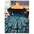 Dark Royal 3 tiered with Black Lace Print and Accents Civil War Ballgown 28