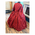 Deep Red Tonal Vines Civil War Simple Day Dress or Camp Dress 48