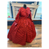 Deep Red Tonal Vines Civil War Simple Day Dress or Camp Dress 52
