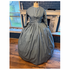 Dusty Blue with Antique White Reproduction Print Civil War Dress 24