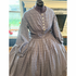 Gray with Winter White Plaid Lightweight Civil War Dress Dust Ruffle 34