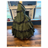 Green with Black 3 Tiered Flounced Civil War Better Day Dress 38