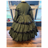 Green with Black 3 Tiered Flounced Civil War Better Day Dress 38