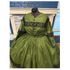 Green with Black Historical Print and Black Venice Lace 32