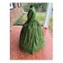 Green with Black Historical print Civil War Simple Day Dress Camp Dress 30