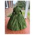 Green with Black Historical print Civil War Simple Day Dress Camp Dress 56