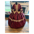 Maroon Taffeta wing Venice lace Civil War Better Day Dress 36