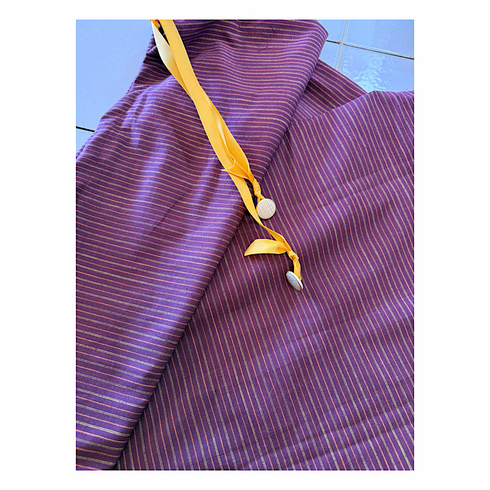 Maroon with Gold Stripe Hoop Bag