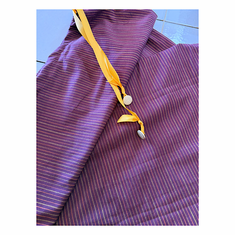 Maroon with Gold Stripe Hoop Bag