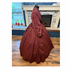 Maroon with Gold Stripe Summerweight Civil War Dress 52