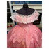 Misses Size Pink Floral Civil War Ballgown jacquard Trim