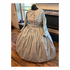 Mist Colored Diamond Plaid Floral Civil War Simple Day Dress 44