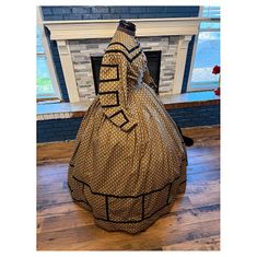 Mocha Brown Civil War Better Day Dress Black Braid 40