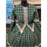 Navy, Green, with White Plaid Civil War Day Dress 32