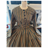 Navy &nTan Stripe wi/ a touch of burgundy Civil War Dress 24