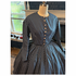 Navy with Antique Print Civil War Simple Day Dress or Camp 56