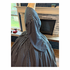 Navy with Antique Print Civil War Simple Day Dress or Camp 58