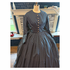 Navy with Antique Print Civil War Simple Day Dress or Camp 58
