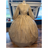 Neutral Reproduction Stripe Civil War Dress 24