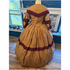 Old Gold Reproduction with Burgundy Civil War Dress 46