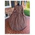 Olive and Deep red Plaid Civil War Simple Day Dress Camp Dress 36