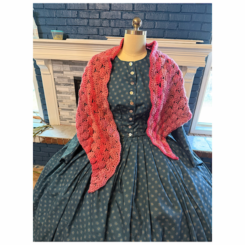 Pink Variegated Civil War Victorian Shawl 19