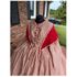 Red with White Accents Civil War Victorian Crochet Shawl 8