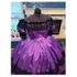 Rich Purple Moire with Black Civil War Ballgown 40