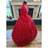 Rich Red Floral Civil War Simple Day Dress or Camp Dress 38