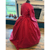 Rich Red Floral Civil War Simple Day Dress or Camp Dress 38