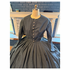Rich Teal with Neutral Stripes Civil War Simple Day Dress or Camp Dress 48