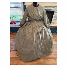 Seafoam Stripe Summer Weight Civil War Dress 44