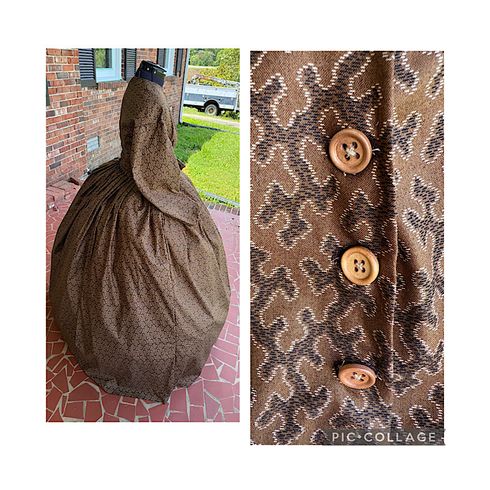 Shades of Brown Historical Civil War Simple Day Dress or Camp Dress 28