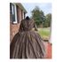 Shades of Brown plaid Civil War Simple Day Dress Camp Dress 38