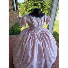 Simply Elegant Blush Velvet Flocked Taffeta Civil War Ballgown 24